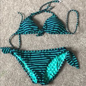 Cupshe bikini blue and teal reversible